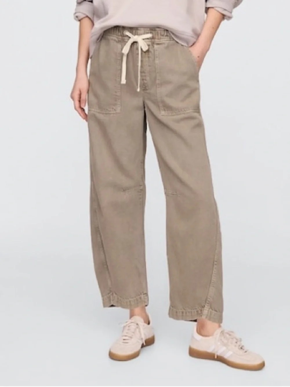 GAP Wide Leg Drawstring Cropped Utility Pants